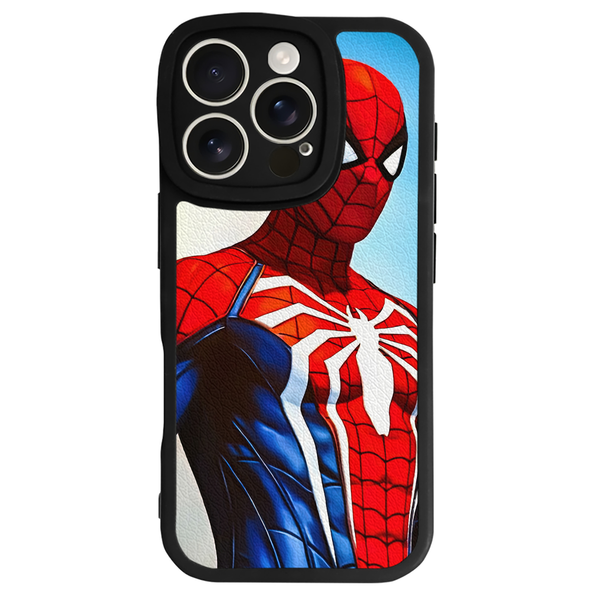 Spider Man スパイダーマン 【iPhone 16シリーズ対応】シリコンスマホケース（レザー調） 材質：シリコン